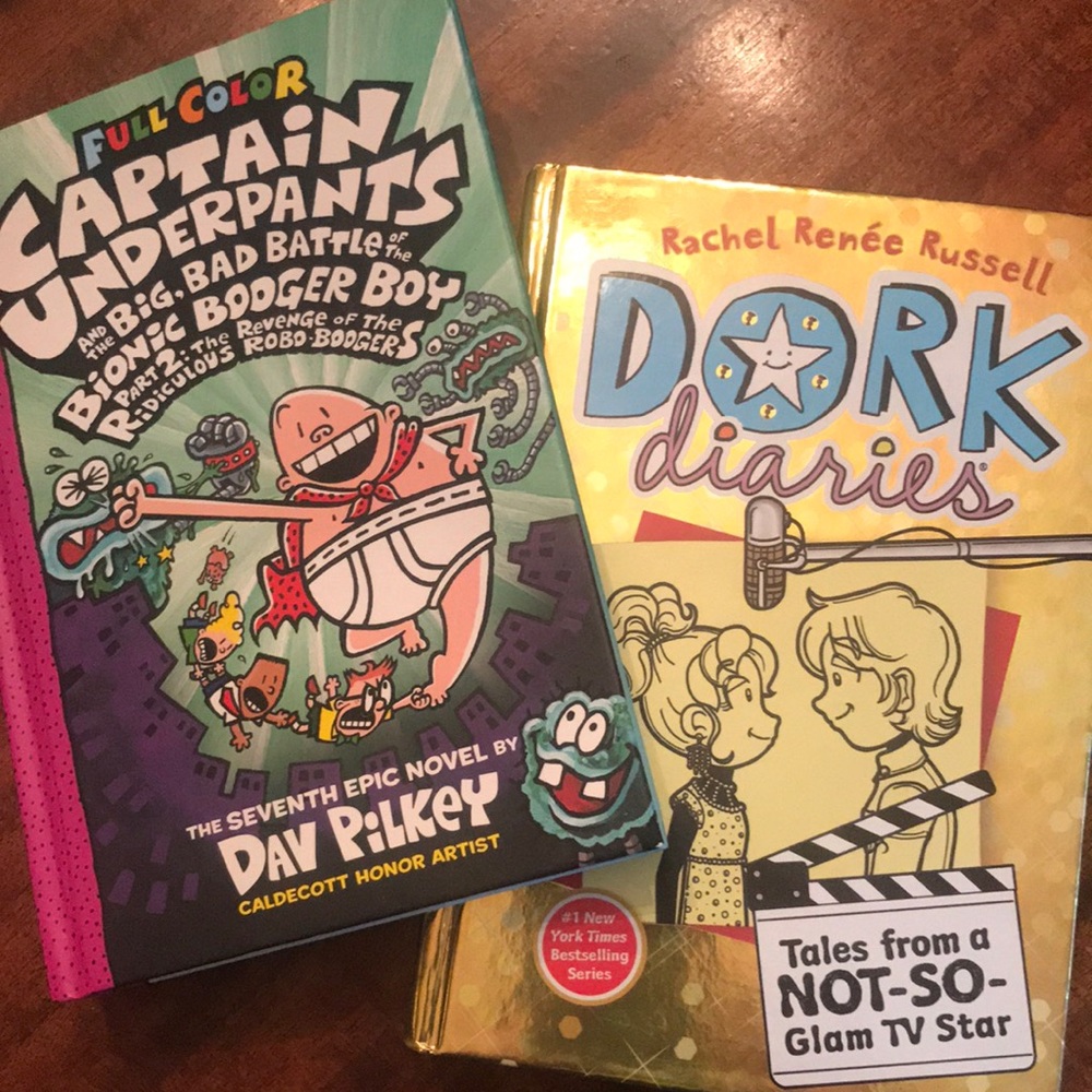 Kid’s Books (2) Dork Diaries Vol 7 and Captain Underpants - Hardcover